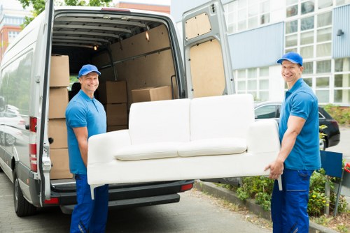 Loading household items into a removal van for a Cranford move
