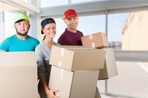 Professional packing boxes prepared for a Cranford home move