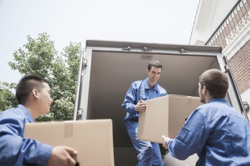 Loading furniture and boxes into a van for Cranford customers