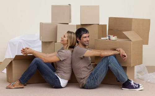 Removal team preparing a house move in Cranford