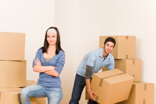 Loading furniture and boxes for a Cranford man and van removal job