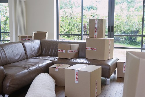 Local removal van loading furniture for a Cranford move
